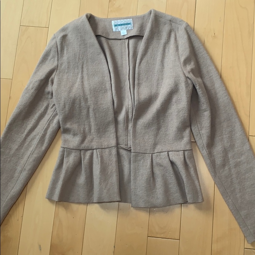 Pim + Larkin Anthropologie beige peplum jacket